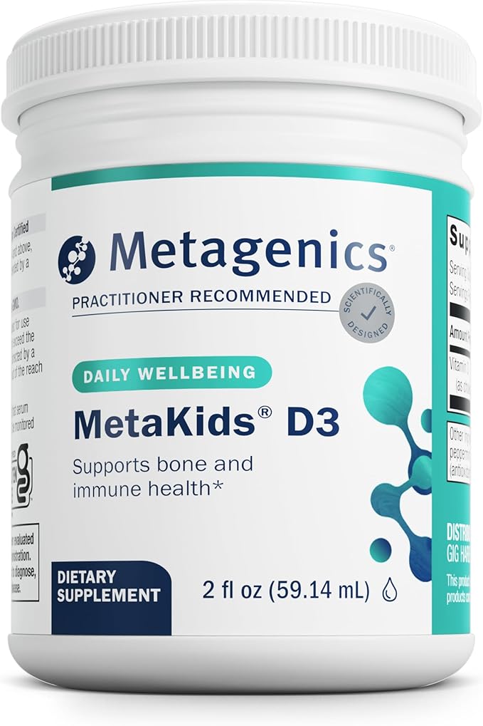 Metagenics MetaKids Vitamin D3 1000 IU Liquid Vitamin D Supplement to Help Support Bone and Immune Health - 2 fl oz, 2,275 Servings