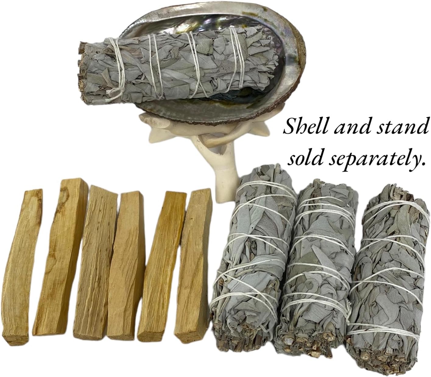 10 pcs White Sage & Palo Santo Smudge Kit Refill, 4-Inch Hand Tied, All Natural, Ethically Sourced for Home Cleansing, Clearing Negative Energy, & Promoting Positivity JC-097-Medium