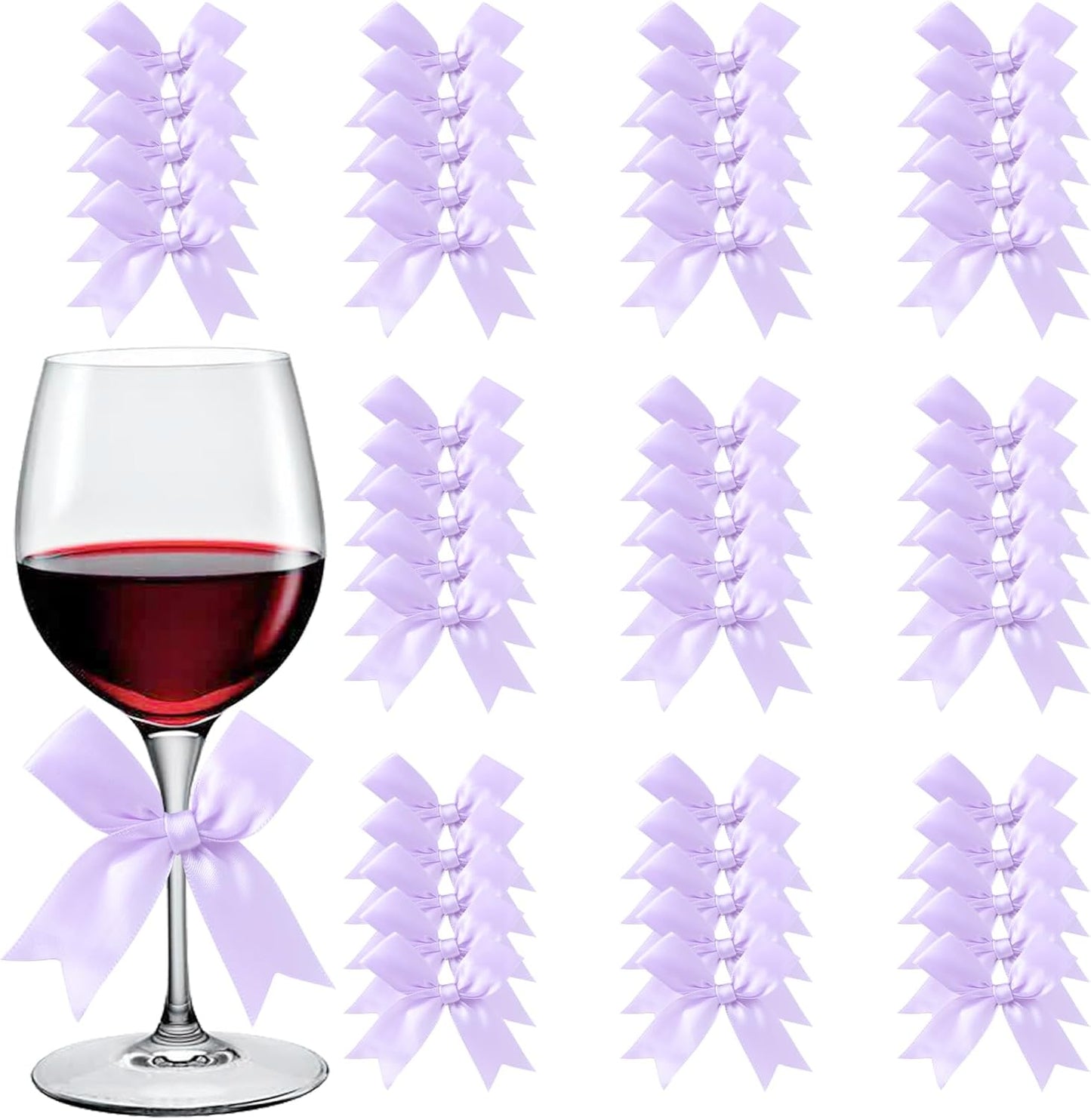 Feluwi Light purple Gift Wrap Bows (50 Pcs) - 3.3 Inch Elegant Plastic-Free Bows for Christmas Gifts, Birthday Presents, Wedding Friendly Party Supplies, Baby Shower, Gift Bags Decorative Accessories