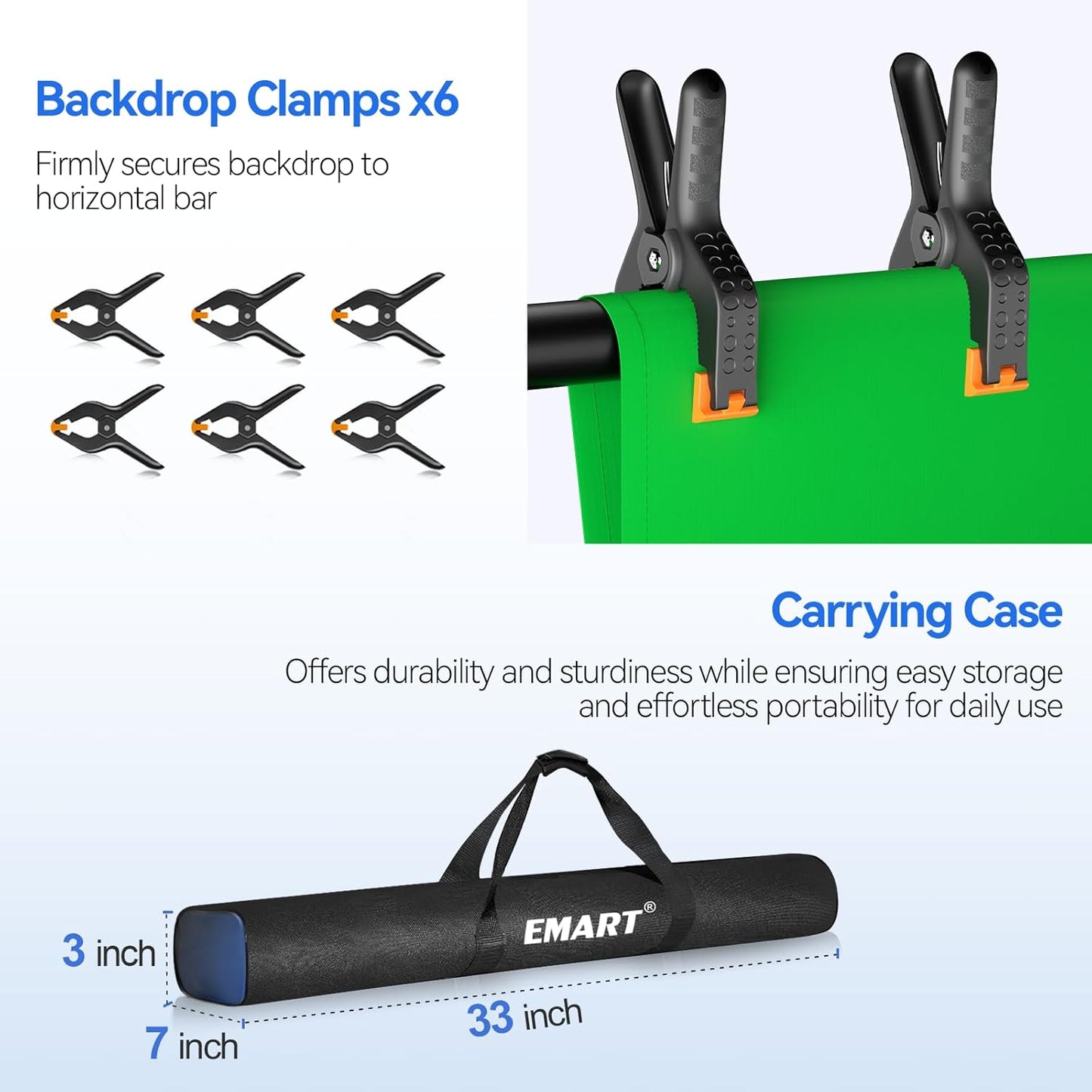 EMART Photo Video Studio 10 x 10ft Green Screen Backdrop Stand Kit, Photography Background Support System with 10 x20ft Muslin Chromakey Curtain for Photography Shooting