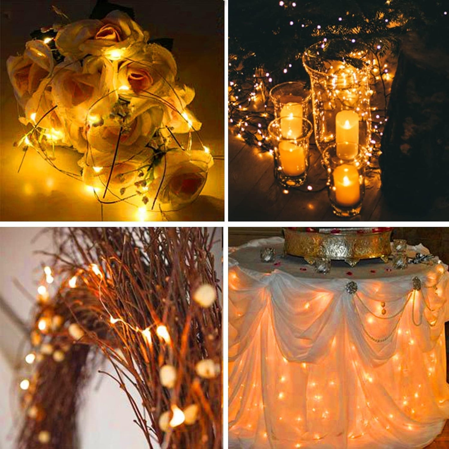 16 Pack 30 Led Fairy Lights Battery Operated String Lights 10 Feet Waterproof Twinkle Lights Mason Jar Lights Silver Wire Firefly Lights for Christmas Party Wedding Patio Warm White