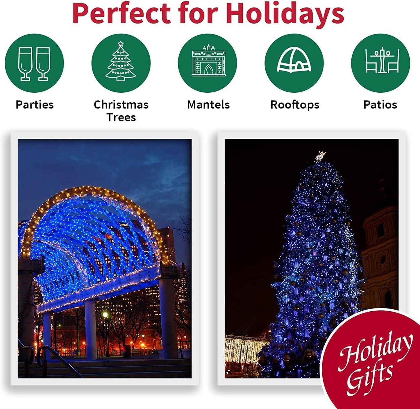 LAMPHOME 66ft Christmas Decorative Mini Lights,200 LED Transparent Wire Fairy Starry String Lights Plug in, 11 Lighting Modes, for Indoor Outdoor Xmas Tree Wedding Party Decoration (Blue)