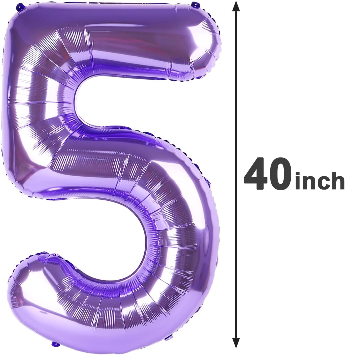 Big Mylar Purple Number 5 Balloon 40 Inch, 5th Birthday Number Balloon 2025 Decorations, Men Boy 15 25 35 50 55 65 Birthday Numbers, Anniversary Party Supplies Foil Number Balloons