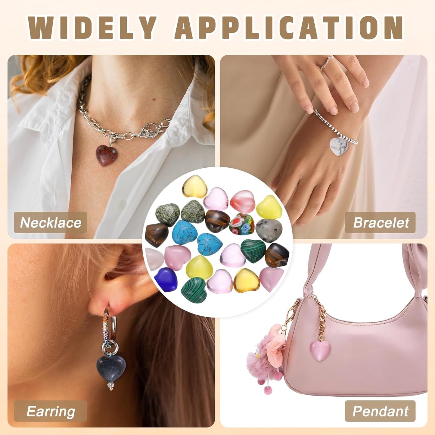 PATIKIL 20 Pcs Natural Heart Shaped Crystal Stone, 0.6 Inch Mini Polished Love Gemstone Crystal, Pocket Rock Engraved Worry Stones for Women Gifts Meditation, Light Green