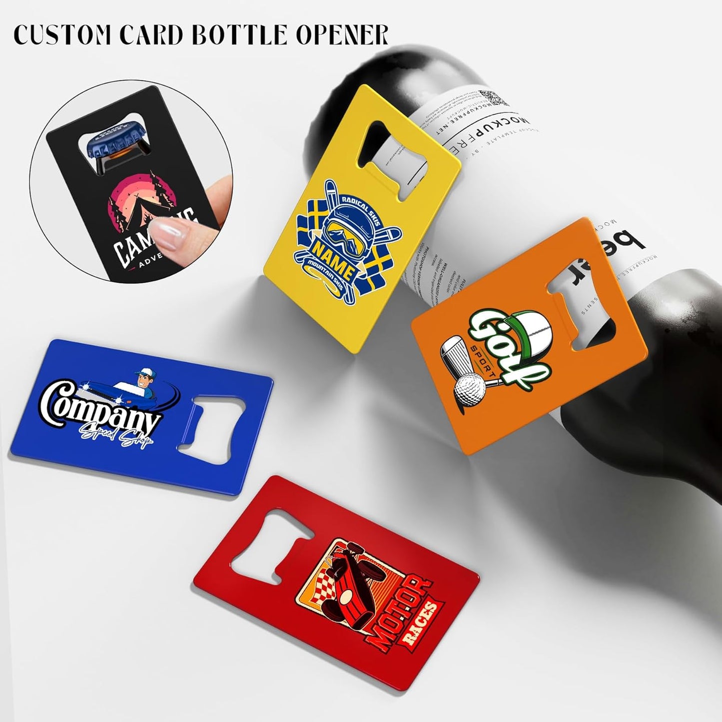 Custom Bottle Opener, 4-80PCS Stainless Steel Beer Can Opener, Double-Sided Full Color Print Personalized Bottle Opener Bulk, Card Bottle Openers for Wedding Favors, Party, Promotion, Groomsmen Gift