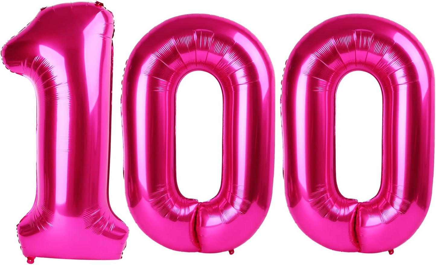 Hot Pink Number 100 Balloon 40 inch, Number 100 Days Birthday, Hot Pink Foil 100 Balloon for Birthday Party, Anniversary Celebration Number Decorations