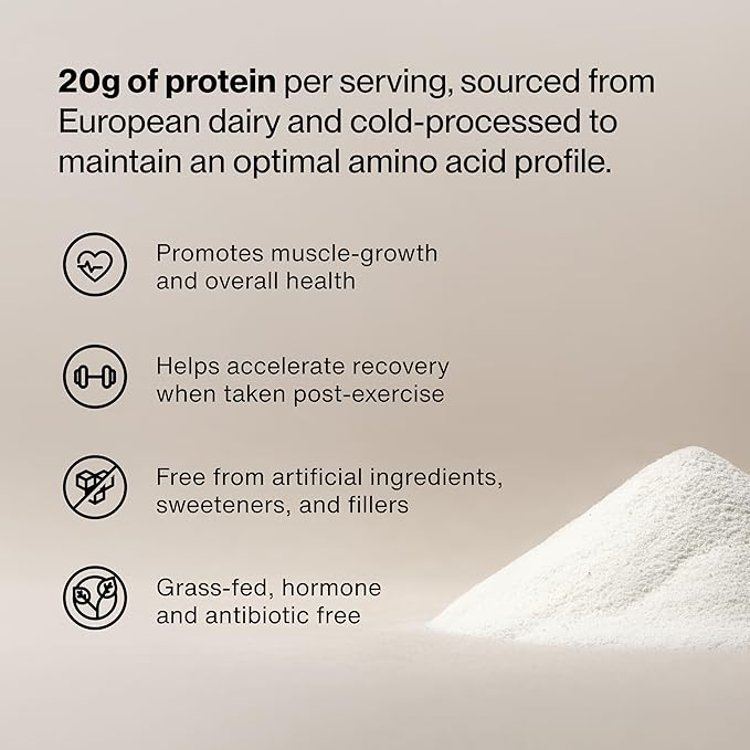 Momentous Essential Grass-Fed Whey Protein Powder - 20 g Whey Isolate Protein - NSF Certified for Sport - Gluten-Free - 24 Servings for Essential Everyday Use - Vanilla - Package May Vary