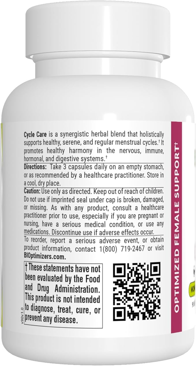 BIOptimizers - Cycle Support - Period Support Supplement for Women - Bloating and Cramping Menstrual Relief - 90 Capsules