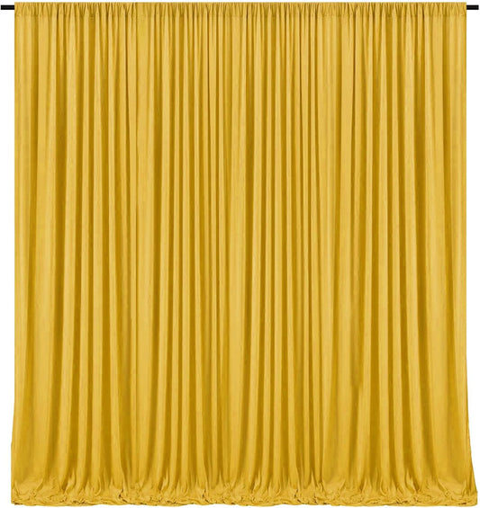 10 x 10 Feet Gold Backdrop Curtain for Partie, Background Curtains for Photoshoot, Birthday, Wedding, Halloween, Thanksgiving, Christmas Day, New Year Party Decorations 5Ft x 10Ft, 2 Panels