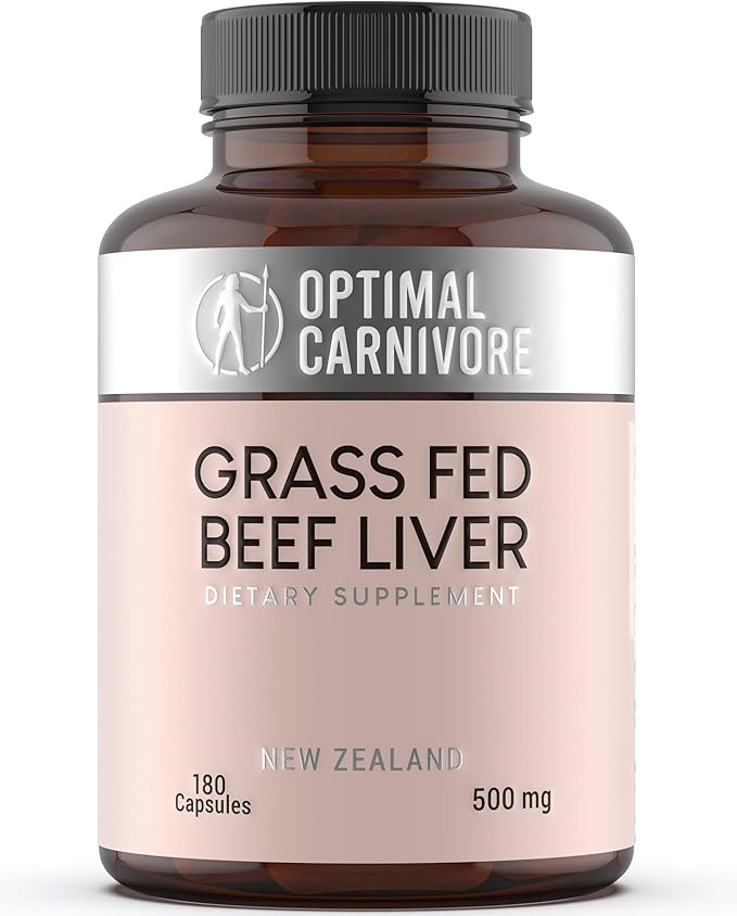 Grass Fed Beef Liver Capsules, Freeze Dried in Convenient Pills, 180 Capsules, Desiccated Supplement