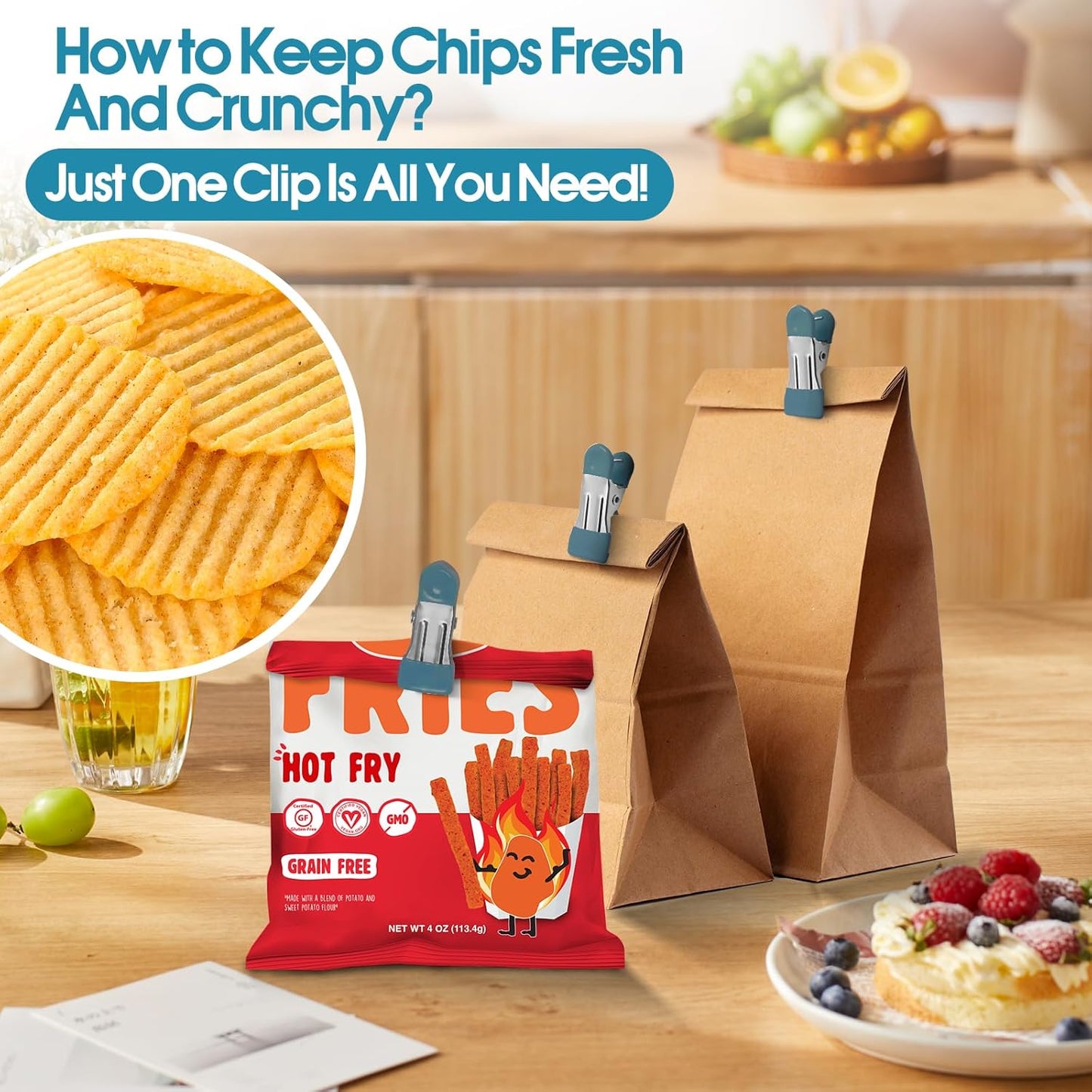 Clothes Pins Heavy Duty 30 Pack - 2.17 Inch Metal Chip Clips, Clothespins for Photo Drying Clothesline Laundry Sock, Bag Clips for Food Kitchen Stainless Steel with Rubber, Dark Green