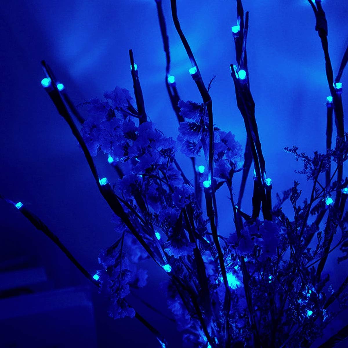 Led Branch Light Battery Operated Lighted Branches Vase Filler Willow Twig Lighted Branch 30 Inch 20 LED for Christmas Home Party Decoration Indoor Outdoor Use Pack of 2 Blue