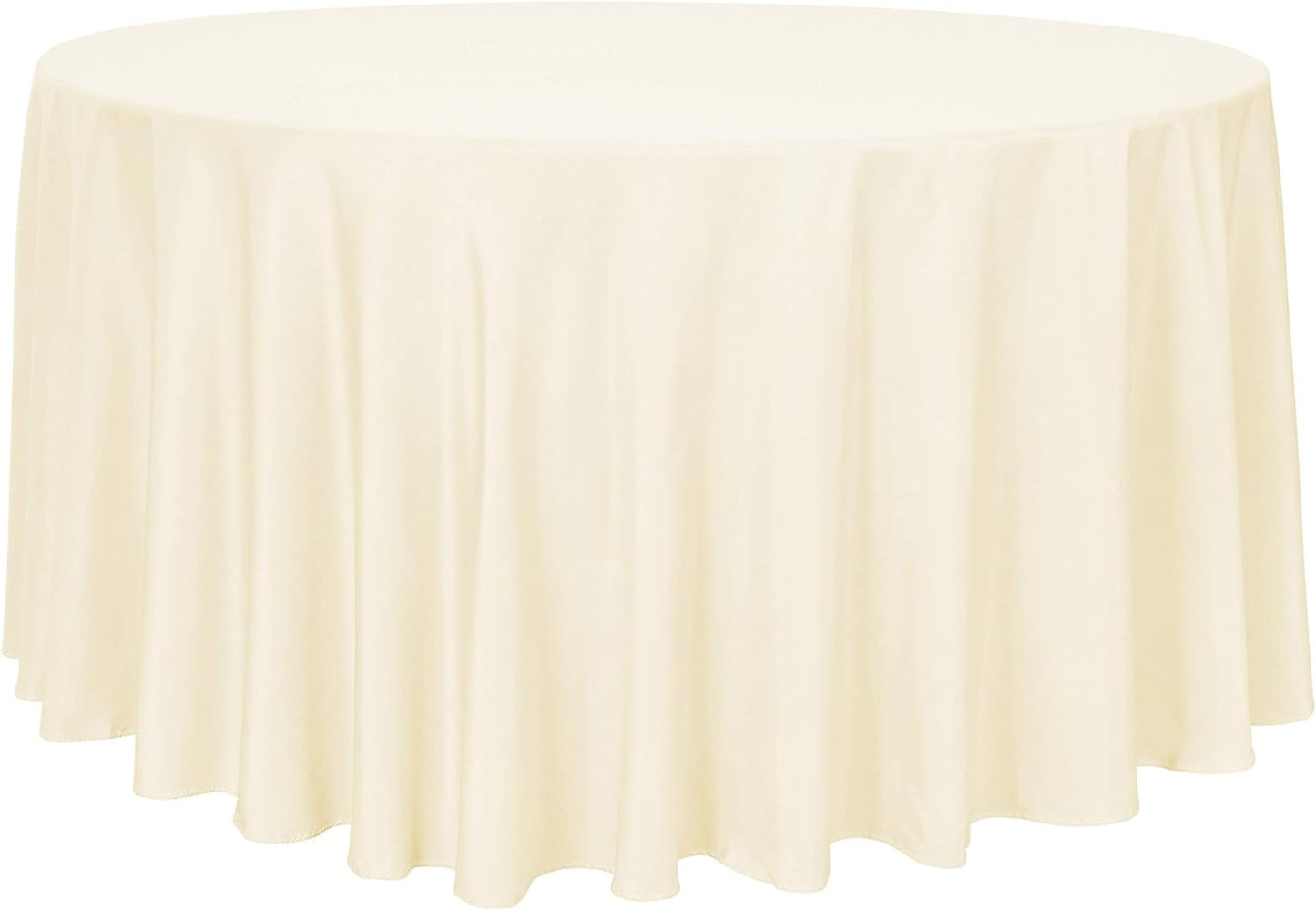sancua Round Tablecloth - 120 Inch - Water Resistant Spill Proof Washable Polyester Table Cloth Decorative Fabric Table Cover for Dining Tables, Buffet Parties and Camping, Beige