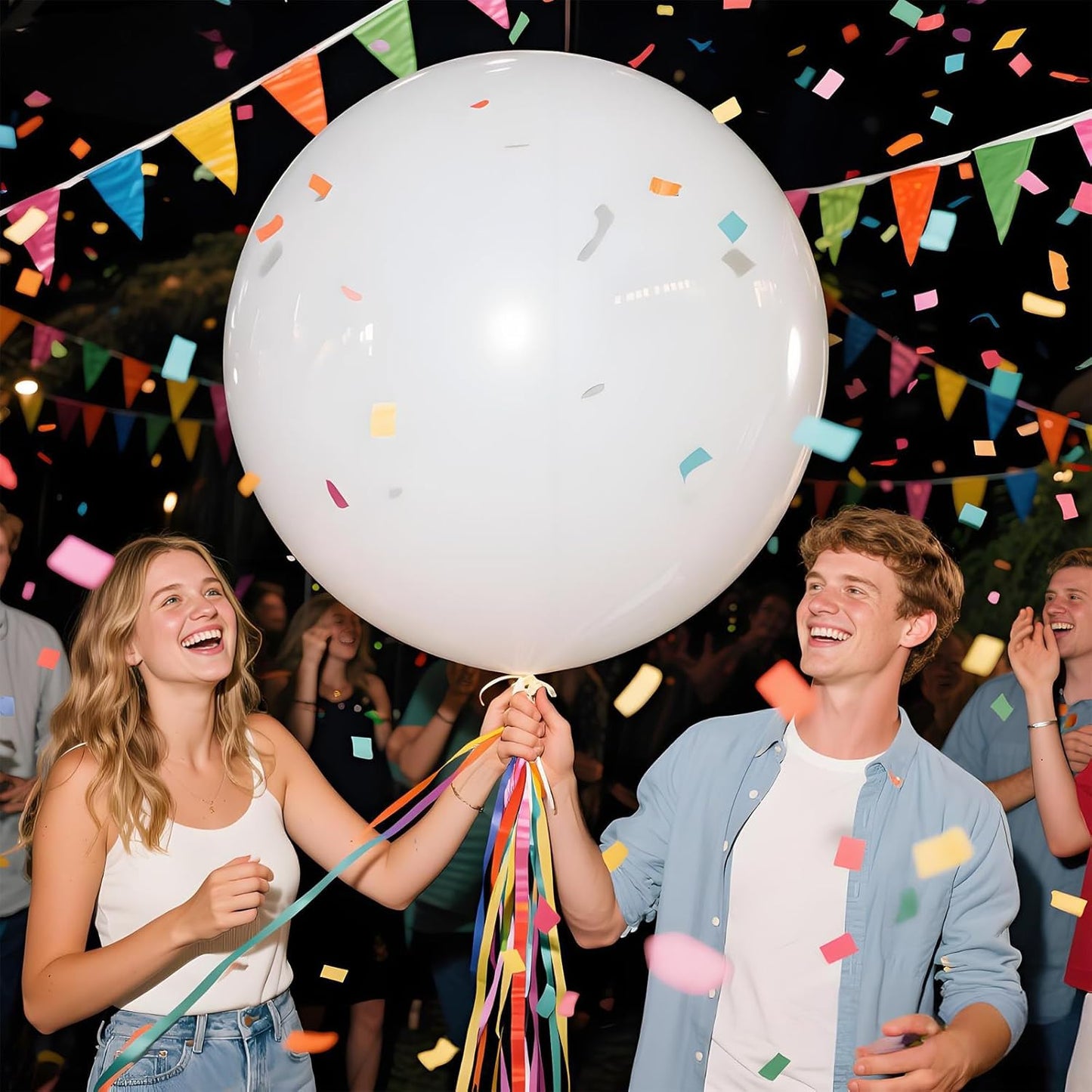 KAWKALSH White Balloons 9pcs 36 Inch Extra Large Big Jumbo Giant Matte White Latex Helium Balloons for Wedding Bridal Graduation Engagement Baby Shower Birthday Party Decorations