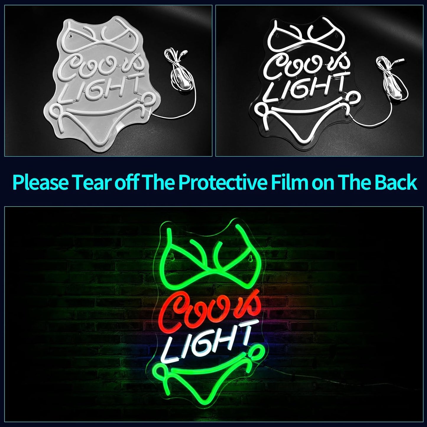 Crs Light Neon Signs for Wall Decor Beer Bar Signs for Man Cave Decor Green LED Neon Sign for Room Neon Light Sign for Wall Decor Birthday Party USB Powered