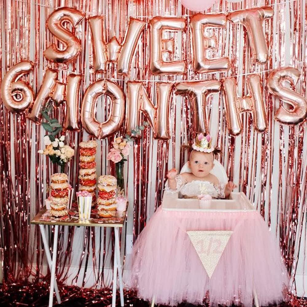 TONIFUL 3Pcs Rose Gold Door Streamers,Rose Gold Photo Booth Backdrop Metallic Streamers Foil Fringe Curtain for Birthday,Christmas,New Year,Bachelorette,Graduation Party Decor(9.9ft x 8.2ft)