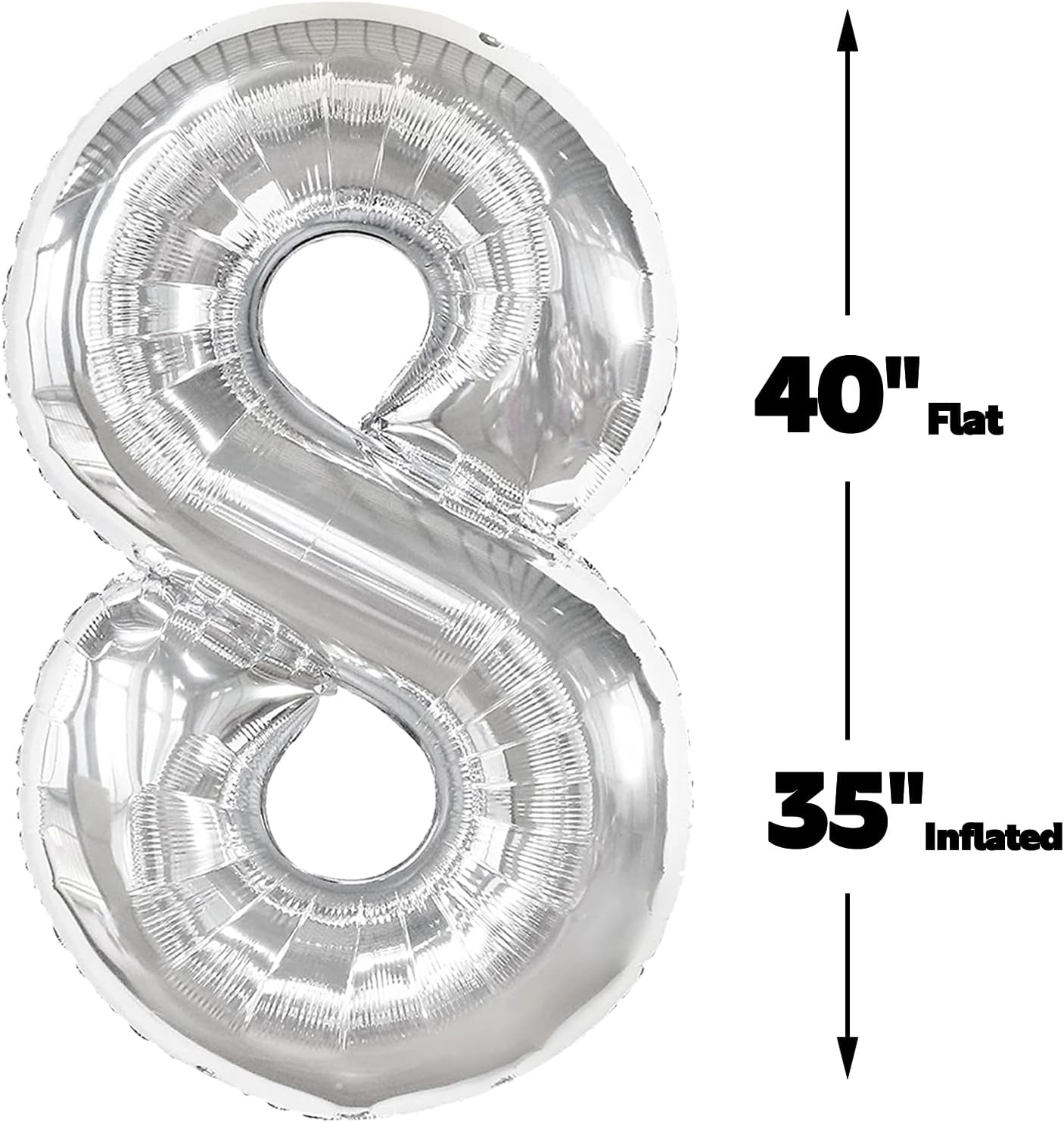 Silver Foil Number 28 Balloon 40 Inch, Helium Mylar Eight Number 28 82 Birthday Balloons, 28th Silver Women Men Wedding Anniversary, Graduations Party Supplies