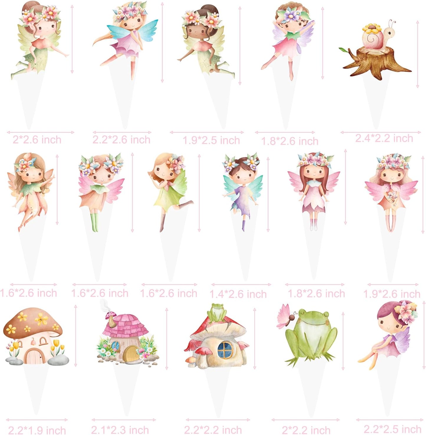 umoni Fairy Cupcake Toppers 48Pcs Fairy First Birthday Party Decorations Fairy Garden Party Cupcake Picks Fairy Cake Decorations Fairy Baby Shower Decorations Supplies
