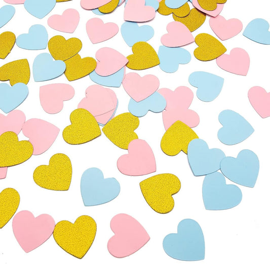 Blue Gold Pink Party-Decorations Gender-Reveal - 200Pcs Heart Confetti Sprinkle Paper Dot Table Decor Baby Birthday Ideas Even Party Supplies