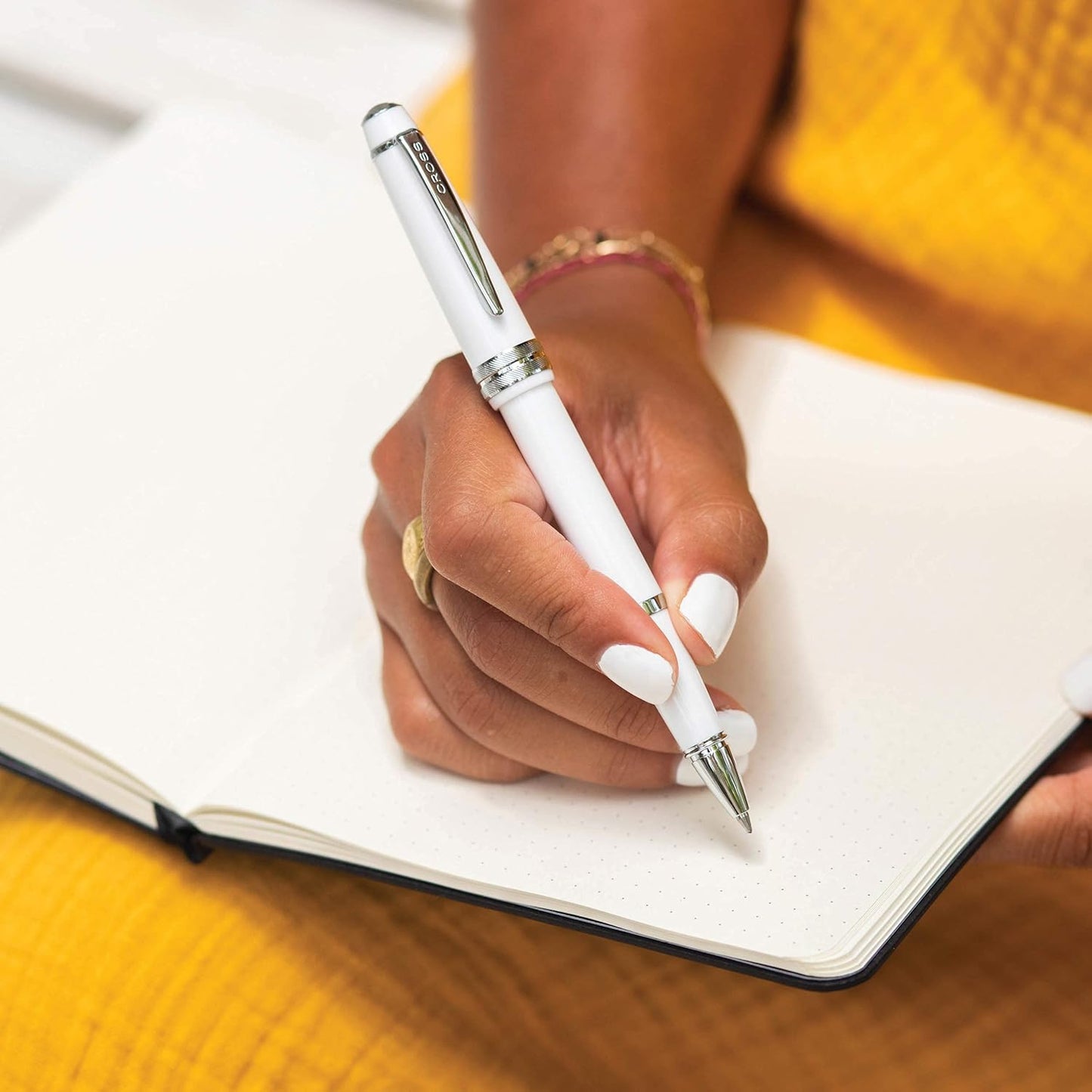 Cross Bailey Light Refillable Rollerball Pen Presented in a Everyday Gift Box - Medium Point, Black Ink, Polished Gray