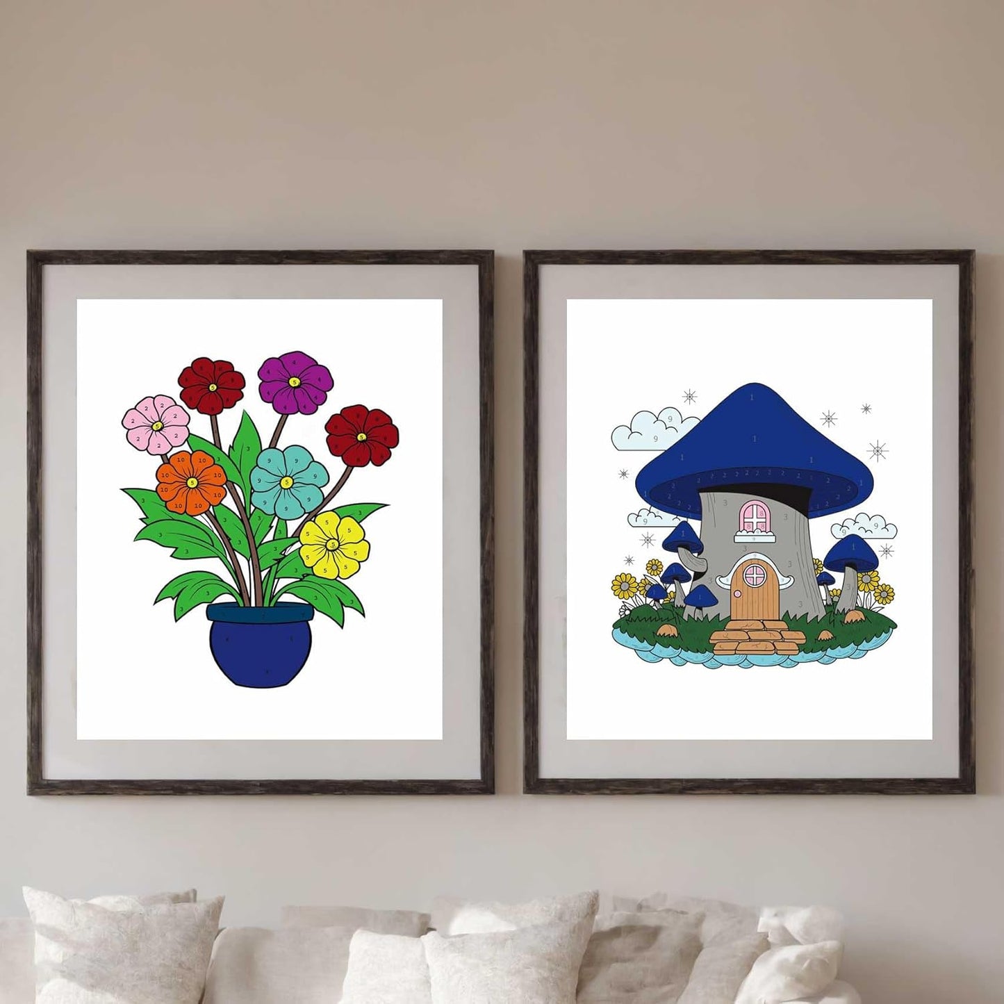 Bondream 3 Pack Color by Numbers Adult Coloring Books,Spiral Bound Coloring Books for Adult Women Relaxation,60 Unqiue Flowers Animals Nature Landscapes,Brain Game Color Book for Adults