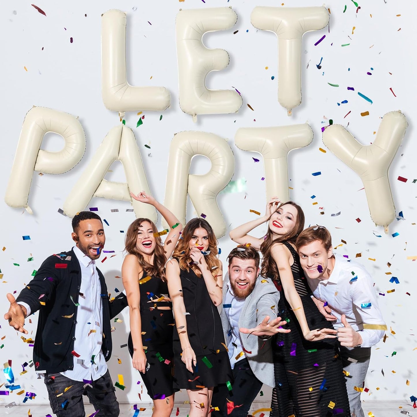 Big Letters Balloon M - 40 Inch Cream White Sand Helium Mylar Custom Name Alphabet Balloons, Self Inflating Beige Foil Custom Letters for Girls Birthday Party Decor