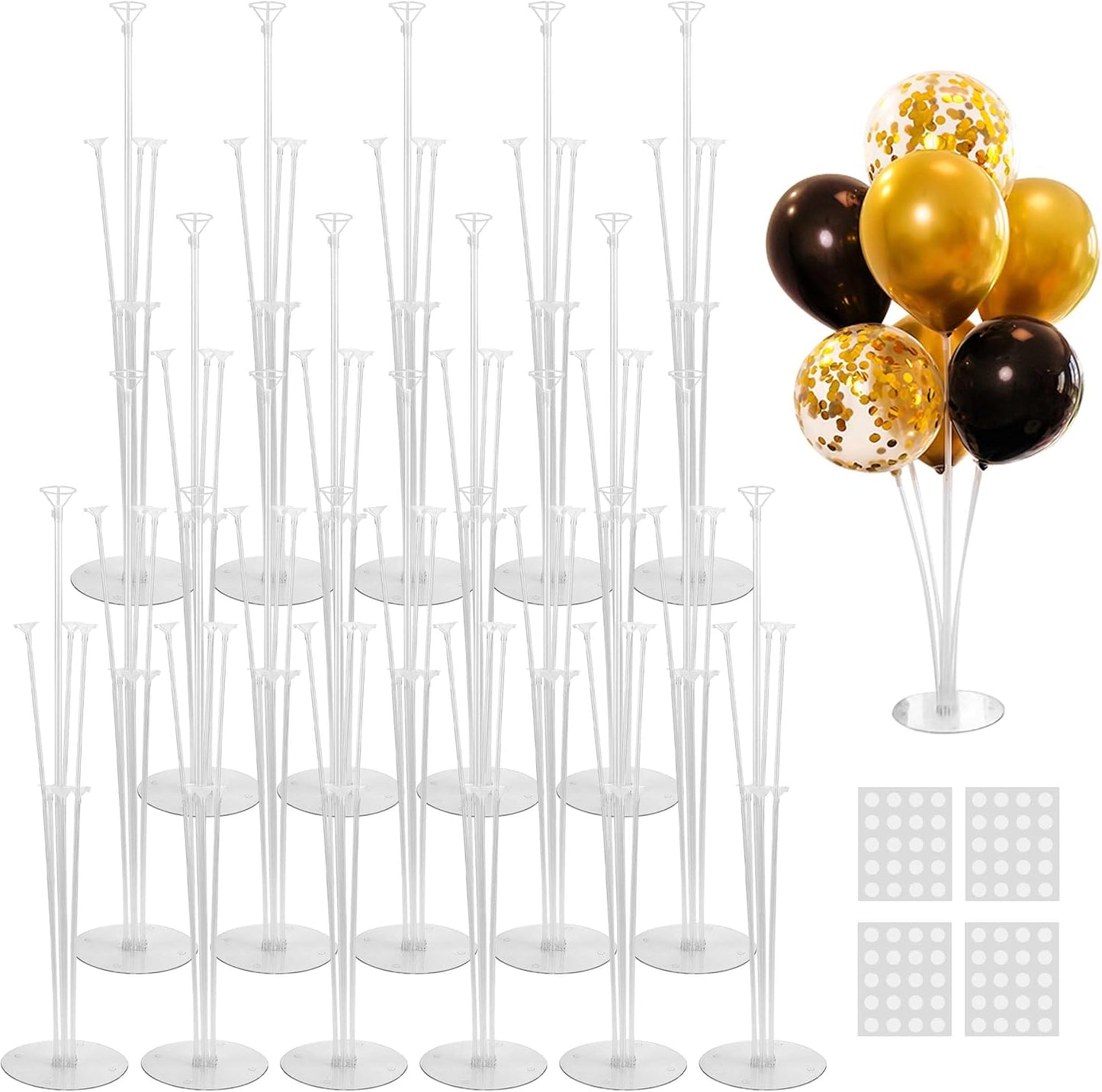 JOYYPOP 20 Sets Balloon Stand Kit, Balloon Sticks with Base Birthday Graduation Party Decorations Wedding
