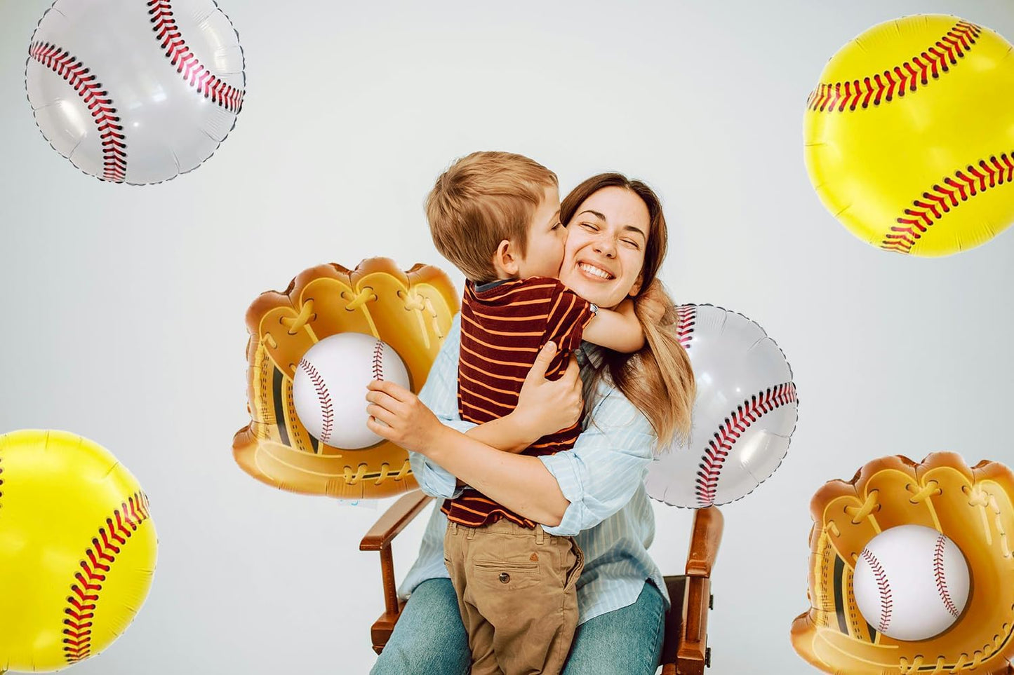 Baseball Balloons,6Pcs 18 Inch Mylar Foil Baseball Jumbo Glove Sports Themed Helium Balloon for Kids,Boys Girls Baby Shower Sport Birthday Party Decorations