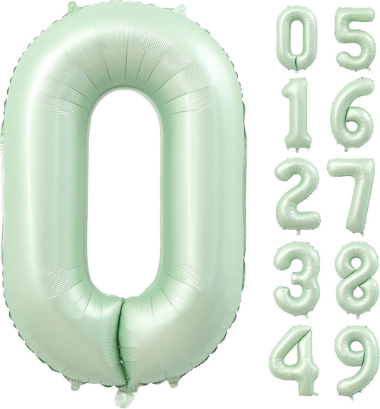 40 Inch Olive Green 0 Number Large Balloon Digital 0 Numbers Big Foil Helium Number Balloons 0-9 Jumbo Happy 10 20 30 50 60 80 Mylar Birthday for Baby Girl Anniversary Party Supplies (Number 0)