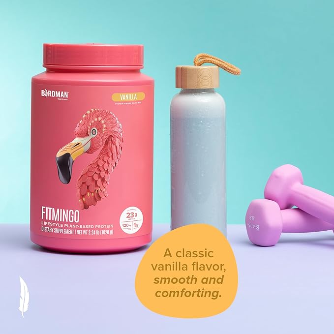 Fitmingo Vegan Protein Powder with Inositol, Collagen Boosters, Hyaluronic Acid and Vitamins | Low Carb, Dairy Free, Low Calorie | 23g Plant Based Blueberry Protein Powder with Myo-Inositol