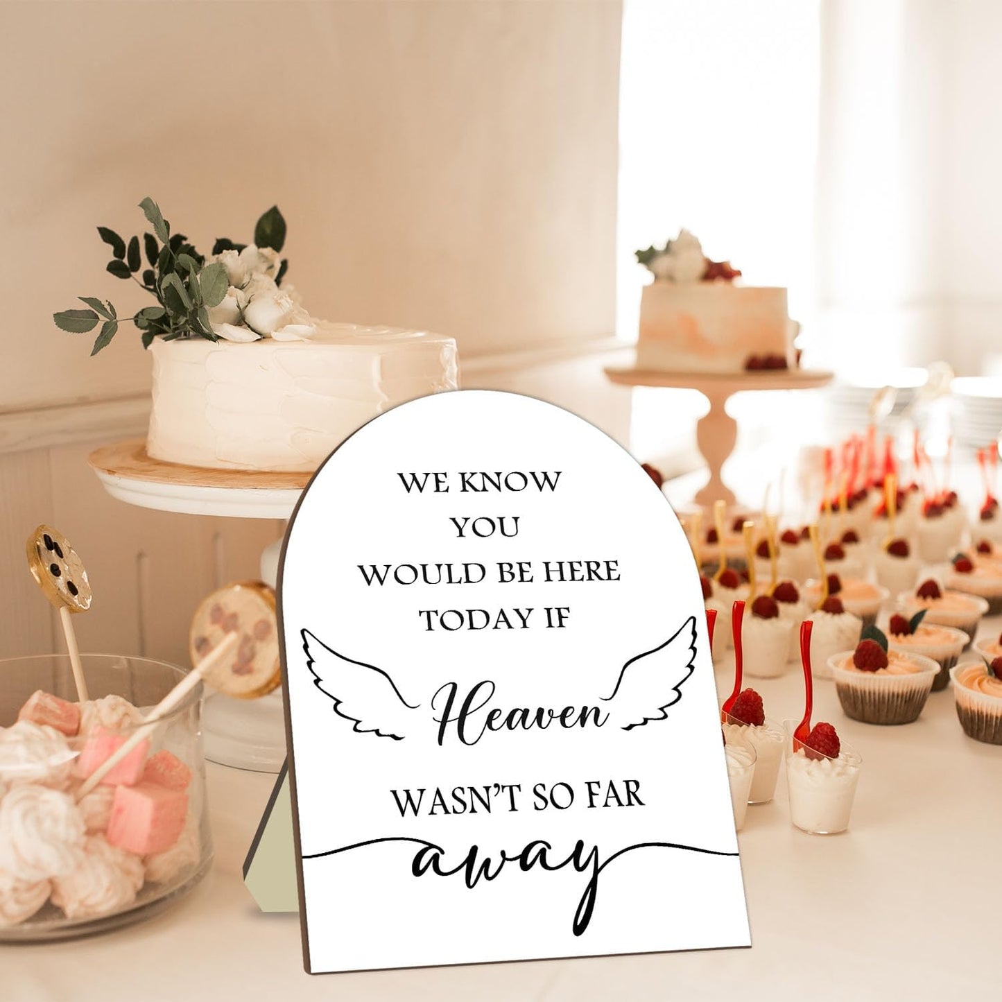 Memorial Gifts for Table Sign, We Know You Would Be Here Today Sign with Stand, Wooden Wedding Decor Sign, Loving Memory Sign for Ceremony and Reception 9 * 11IN