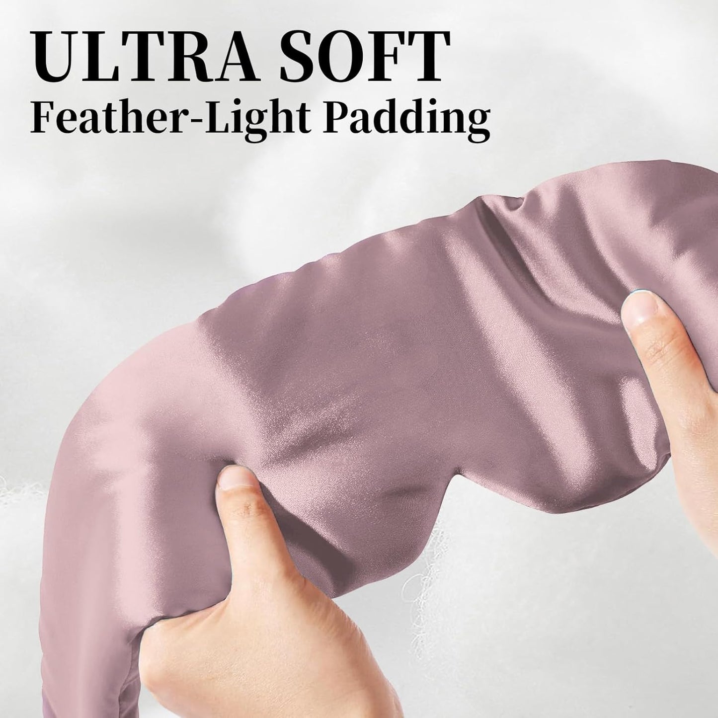 100% Mulberry Silk Sleep Mask, Large Eye Cover for Sleeping, Comfortable and Pressure-Free Sleeping Masks for Women Men, Completely Blackout (Light Plum)