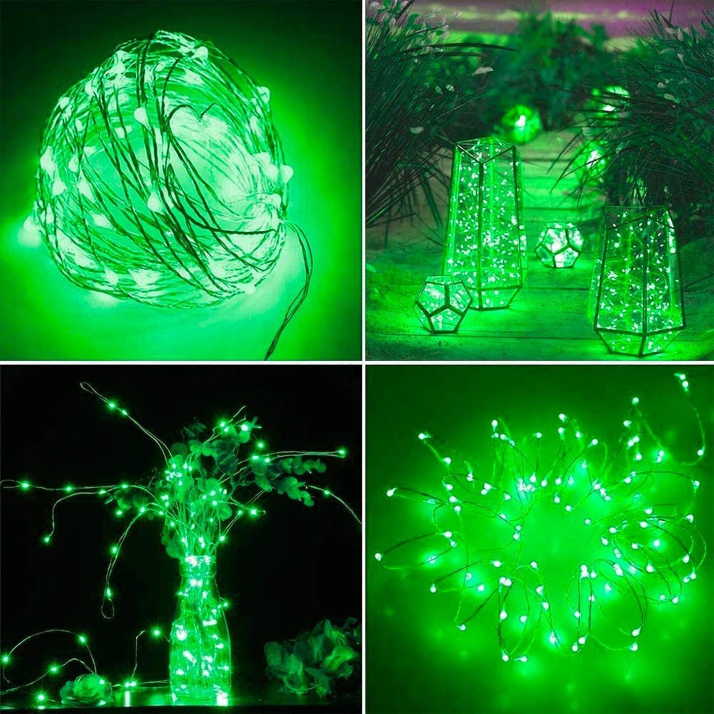 St.Patrick's Day Fairy String Lights, 8.2Ft 50 LED Fairy Lights with Timer, 8 Modes Battery Operated Fairy Lights, 4 Pack Mini Led String Lights for DIY Wedding Bedroom Mason Jar Christmas Decoration