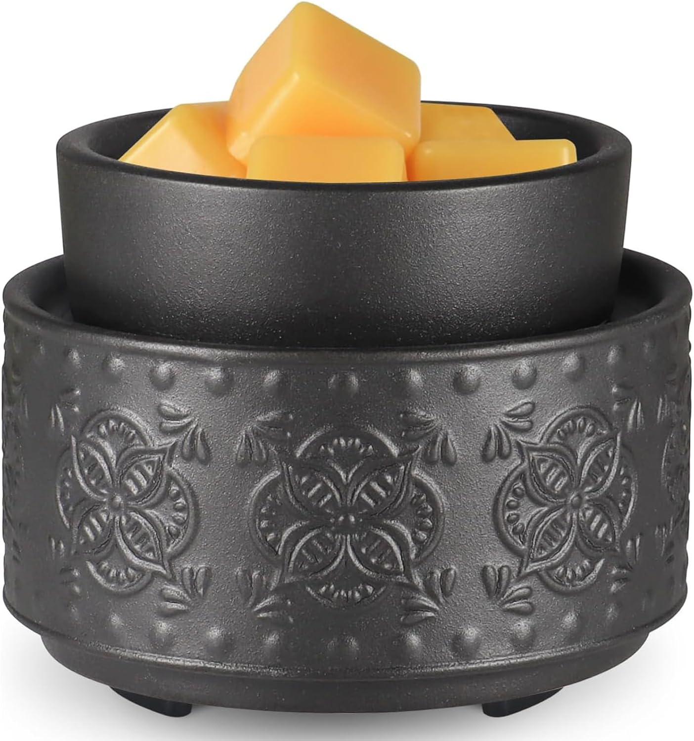 mocosa Ceramic Wax Warmer Wax Melt Warmer for Scented Wax 3-1 Electric Candle Warmer Home Fragrance Wax Burner as Gifts for Mom Grandma Women(Black-Granular)