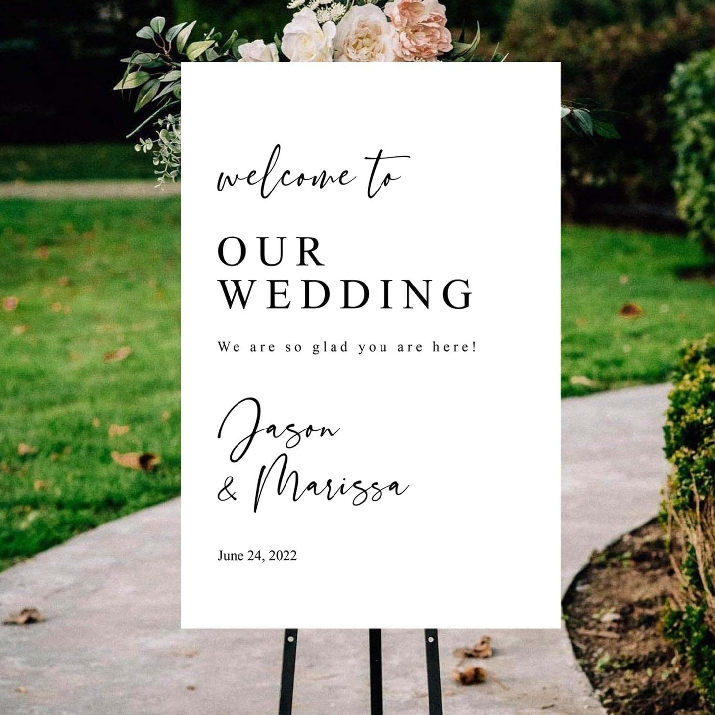 Welcome To Our Wedding Vertical Wedding Welcome Signs, Welcome Sign Wedding, Customized Wedding Welcome Sign