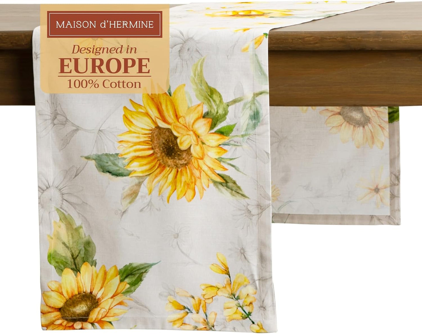 Maison d' Hermine Table Runner 100% Cotton Single Layer Table Runners 72 inches Long Decorative for Home Kitchen Dining Party Baby Shower Wedding Bridal Shower Spring Summer (Candice, 14.50" x 72")