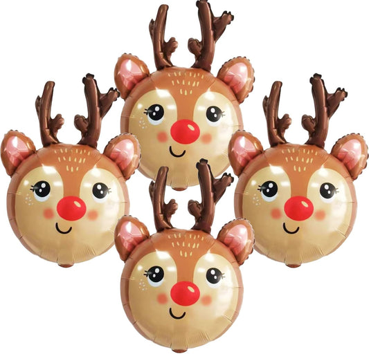 Deer Balloon Christmas Balloons Decorations Reindeer Foil Balloons for Deer Themed Hunting Party Birthday Party Supplies 4 Pcs