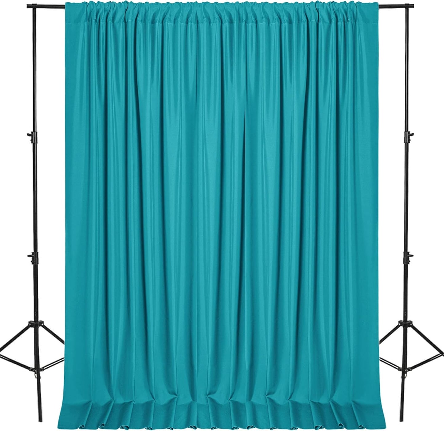 DWCN 10x7 FT Backdrop Curtains for Parties, Photography Backdrop Drapes with Rod Pockets for Wedding Decorations Stage Birthday Family Gatherings, 2 Panels 5ft x 7ft, Turquoise