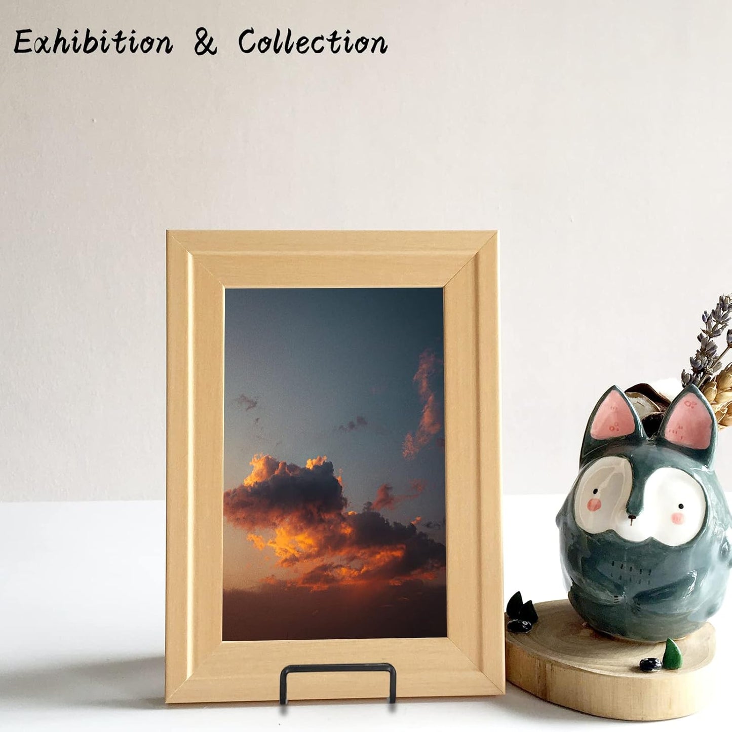 Decolore 4 Pack 6 Inch Black Picture Stands for Display Square Plate Holder Display Stand Frame Stand for Picture, Decorative Plate, Photo Easel and Artistic Work