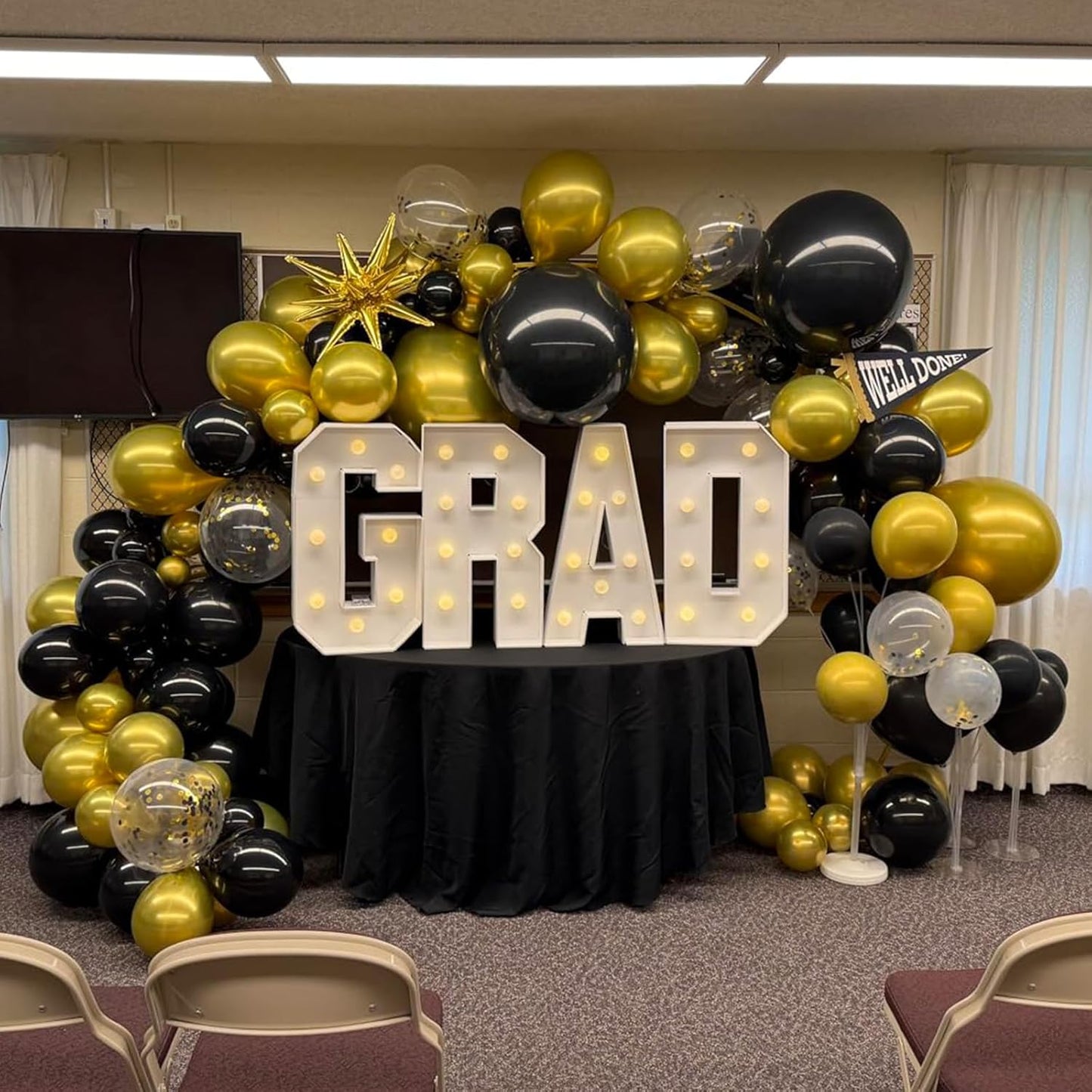 Balloons Black Gold, 60 Packs 12 Inch Black Metallic Chrome Gold Latex Balloons with Gold Confetti Balloon for Men Women Birthday Wedding Baby Shower Graduate Father's Day Anniversary Decorations