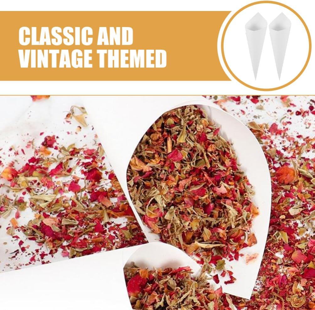 PRETYZOOM 60pcs Flower Cones Confetti Cones Rose Petal Candy Kraft Paper Cones Party Accessory Congratulation Accessories .07inches