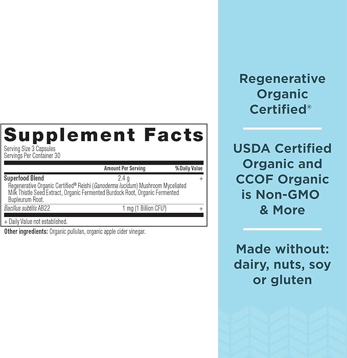 Ancient Nutrition Regenerative Organic Certified Liver Cleanse Supplement, Ancient Herbals Liver Cleanse with Milk Thistle, Burdock Root & Reishi for Optimal Liver Support, Gluten Free, 90 Count