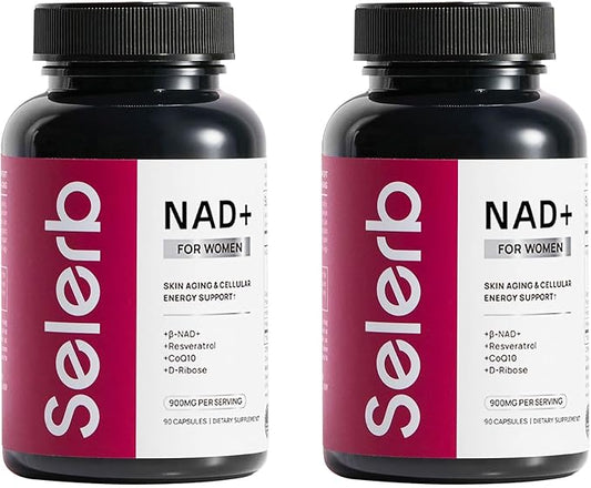 NAD+ Supplement for Women - NMN Alternative with β-NAD+, Trans-Resveratrol, CoQ10, D-Ribose - Promotes Cellular Renewal, Energy, and Radiant Skin Health - 180 Capsules