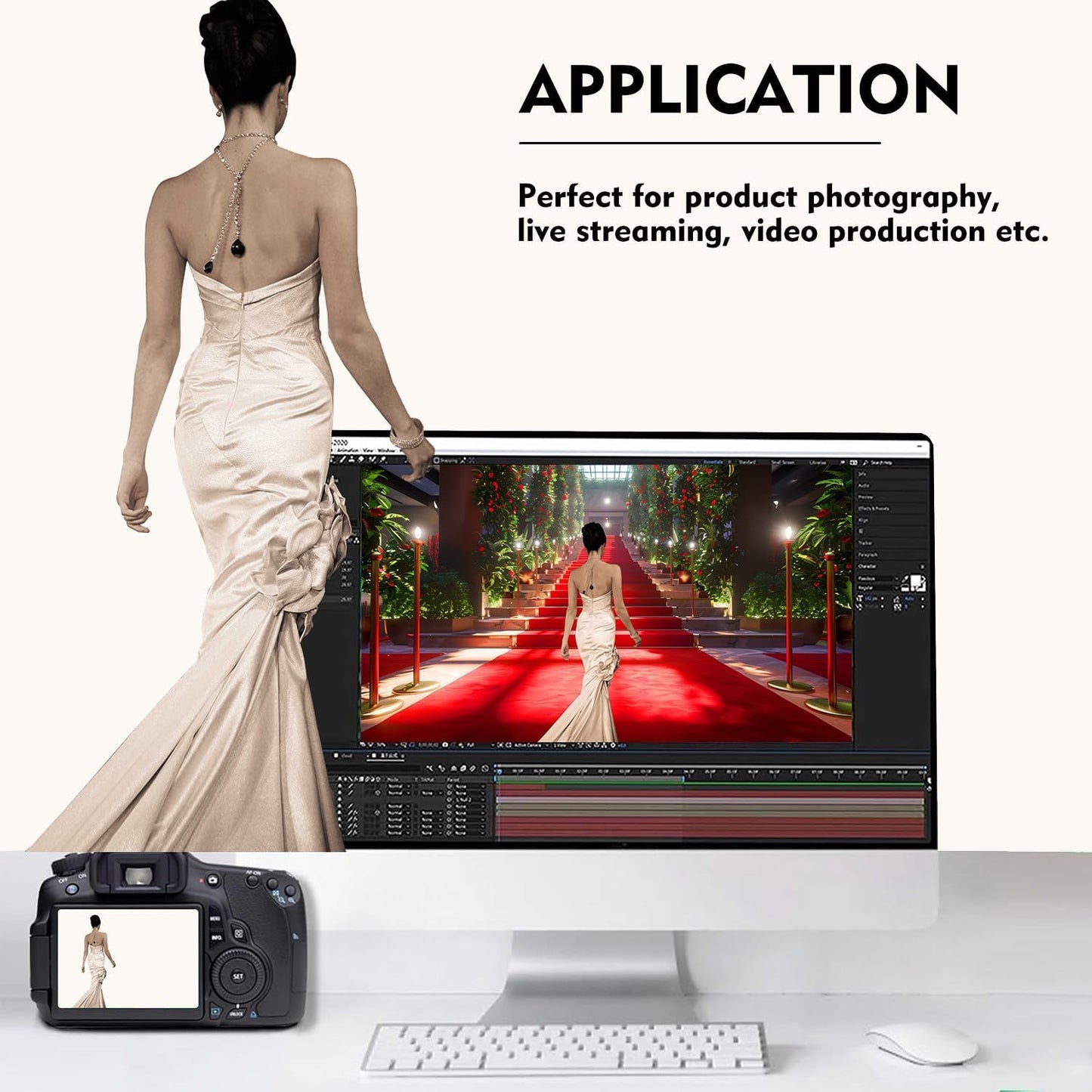 Ivory Photography Backdrop for Photoshoot, Photo Backdrop Curtain, Perfect Ivory Backdrops for Party Portrait Photoshoots Video Studio 10FTx10FT