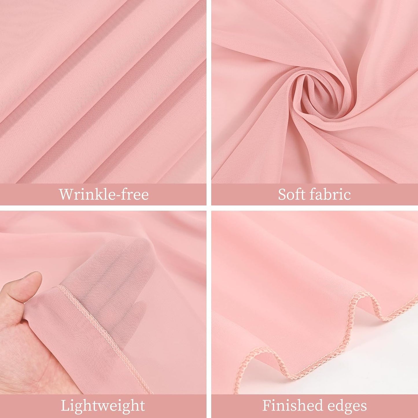 fani 6 Panels Dusty Rose Wedding Ceiling Drapes 5ftx30ft Ceiling Drapes Chiffon Fabric Arch Draping Sheer Curtains Soft Drapery Draping Wedding Ceiling Decorations for Party Ceremony Stage Swag