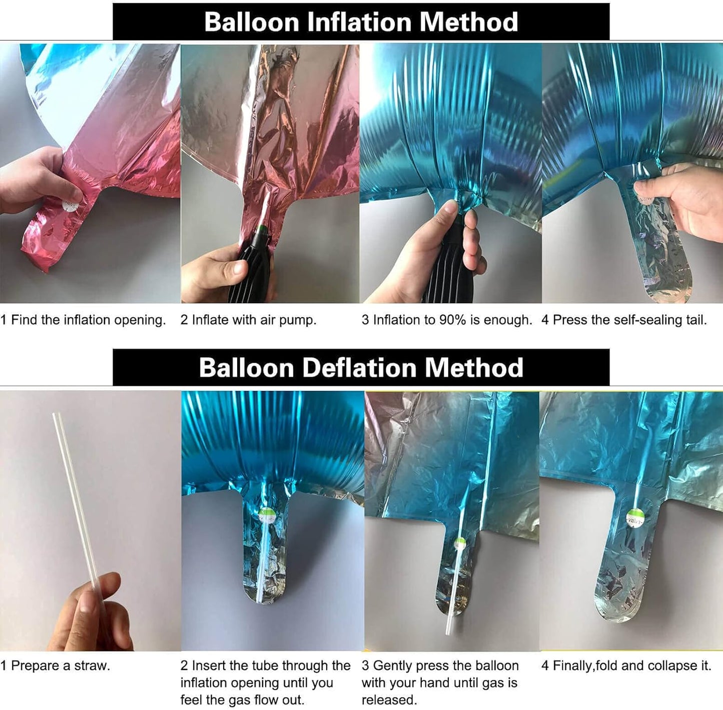 10Pcs Hot Pink Foil Heart Shaped Balloons 18 Inch for Baby Shower, Wedding, Valentine Decorations - Love Party Decorations