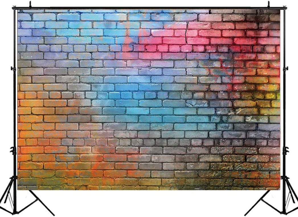 LTLYH 8x6ft Colorful Brick Wall Photo Backdrop Baby Birthday Wedding Party Photography Background Decor Studio Photo Booth A081…