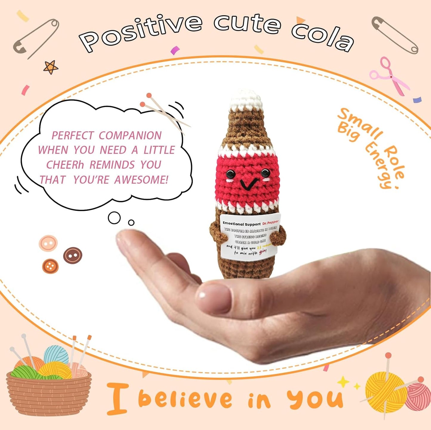Funny Handmade Cola Gift-Unique Cute Presents for Women & Men,Emotional Cheer Support,Birthday Gifts for Her/Him,Friends,Coworkers,Family