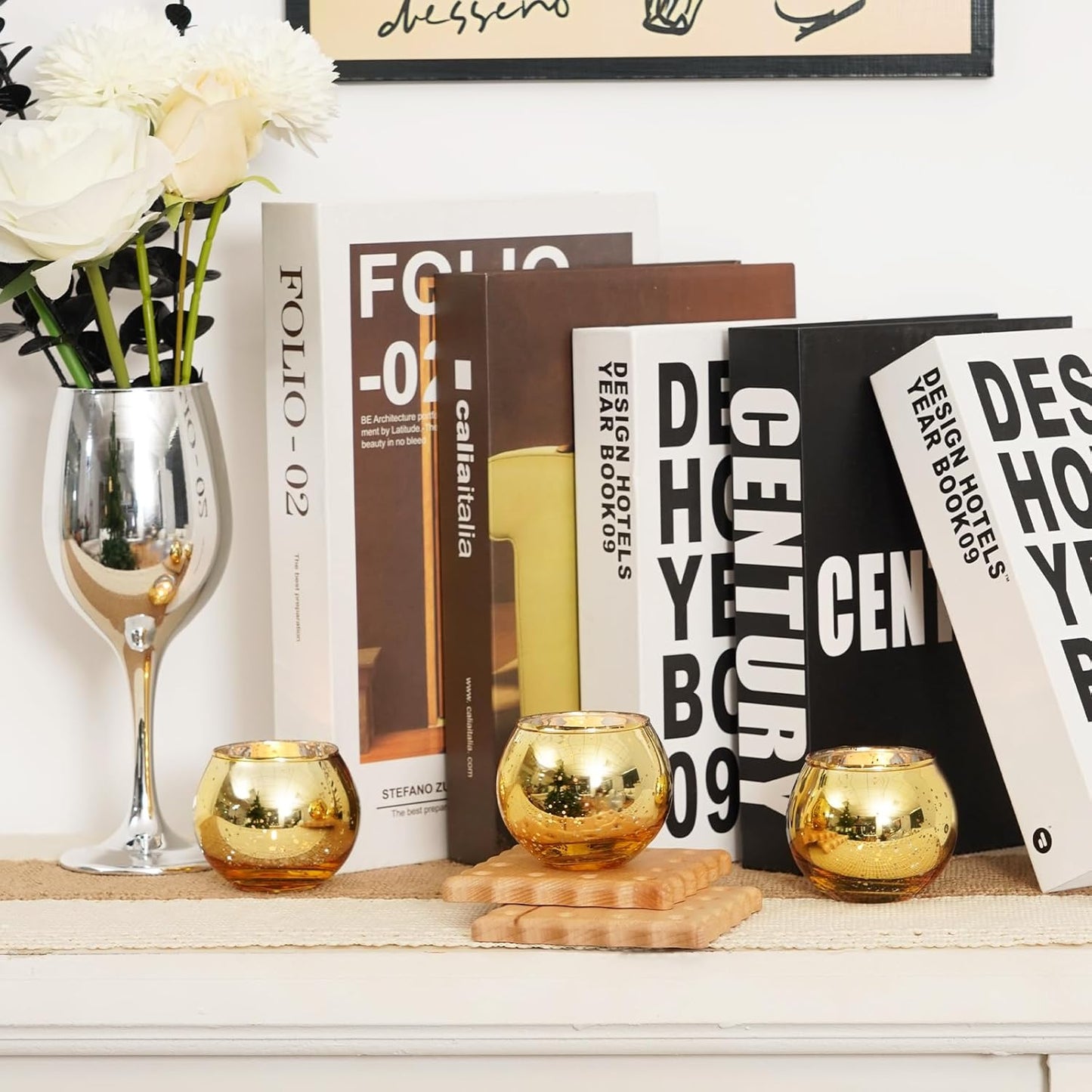 Homemory 36 Pcs Gold Votive Candle Holders, Round Mercury Glass Candle Holder, Tealight Candle Holders for Table Centerpieces, Baby Shower,Anniversary, Wedding, Home Decor, Halloween, Christmas