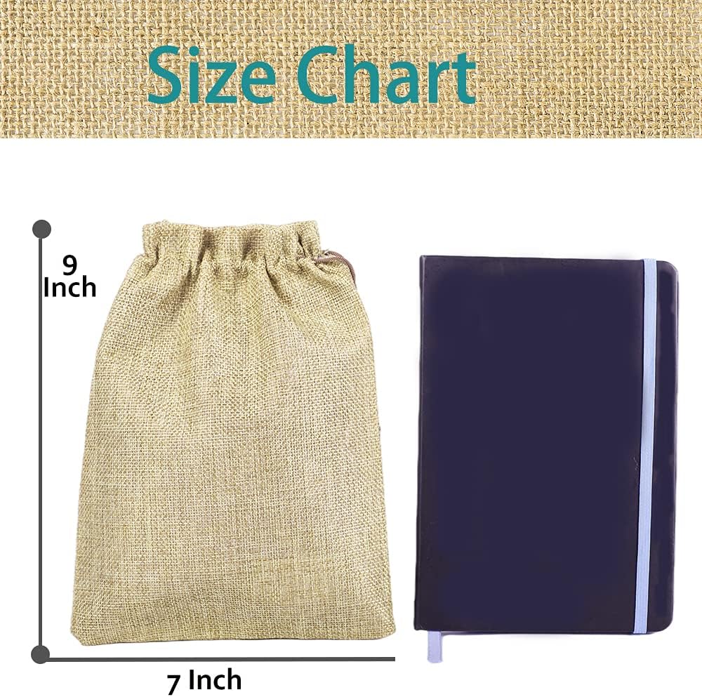 LYSXP 50PCS Burlap Bags with Drawstring，7x9 Inch Cream color Drawstring Gift Bag Jewelry Pouches for Wedding Party Favors, DIY Craft